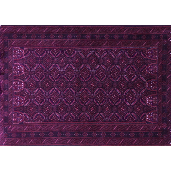 Ahgly Company Indoor Rectangle Persian Purple Traditional Area Rugs, 7' x 10'