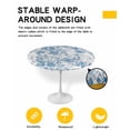 thumbnail image 2 of nqOlkjepod Navy Blue Flowers Round Tablecloth, Fitted Table Cover with Elastic for 36"-44" Round Tables, Watercolor Summer Botanical Floral Table Cloth Outdoor Dinning Party Waterproof Tablecloths, 2 of 6