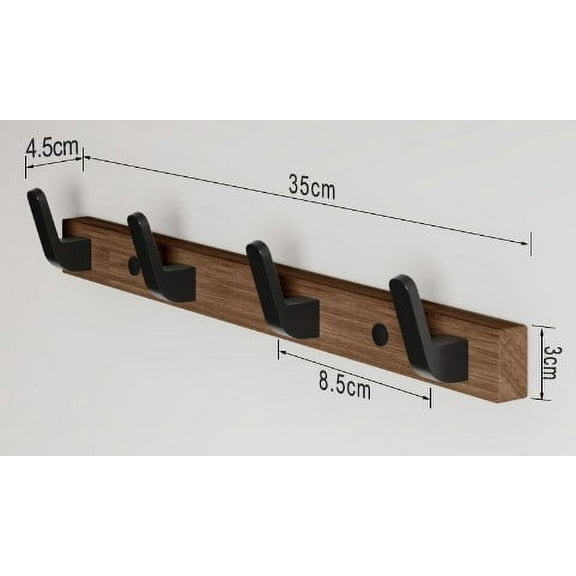 Clothes Hook Wooden Wall Mount Hook Hanging 4-hook Coat Hanger Modern Hook