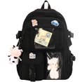 thumbnail image 1 of Mochila Kawaii Linda Mochila Escolar con Accesorios de Pin Kawaii para Adolescentes y niñas(Negro,, 1 of 5