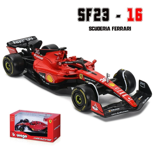 1:43 2023 Ferrari SF23 Monza #16 #55 F1 Racing Formula Car Static Simulation Diecast Alloy Model Car 2023 SF23 16