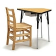 thumbnail image 2 of Tall Trapezoid Desk - Oak/Black/Black, 2 of 7