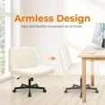 thumbnail image 5 of CQAOE Criss Cross Chair with Wheels, Armless Wide Seat Ergonomic Adjustable Swivel Desk Chair, Comfortable Cross-Legged Task Chair for Home Office, Bedroom, Vanity (Beige), 5 of 7