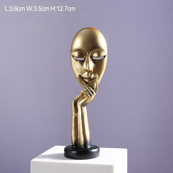Brand New Sculpture Exquisite Decoration Art Statue Carving Figurine Creative Face Art Statue Gold Ornaments Home Gold Smile Home