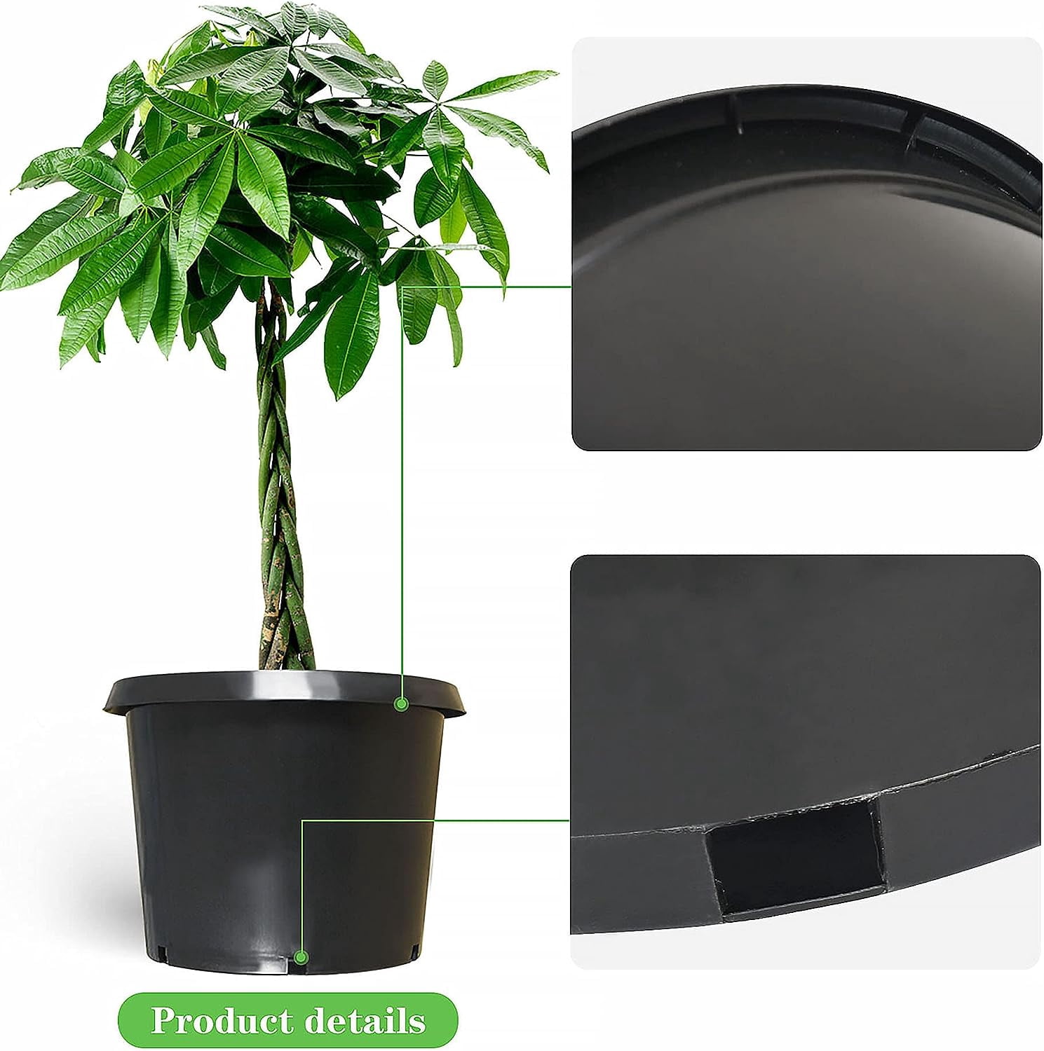 SHZAITOR Planter Nursery Pots 20 Gallon Pots for Plants, Injection Molded Plastic Nursery Pots, Plant Container 20 Gal 5-Pack