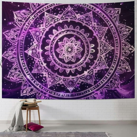 PRATYUS Purple Wall Tapestry Wall Hanging Purple White Tapestry Flower Bohemian Tapestry Psychedelic Tapestry Galaxy Tapestry Hippie Milky Way Tapestry Sky Tapestry Bedroom Dorm Home Decor 40x30inch