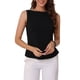 thumbnail image 1 of INSPIRAR CHIC Blusas sin mangas de cuello barco para mujeres, top de trabajo de verano, talla XL, negro, 1 of 6
