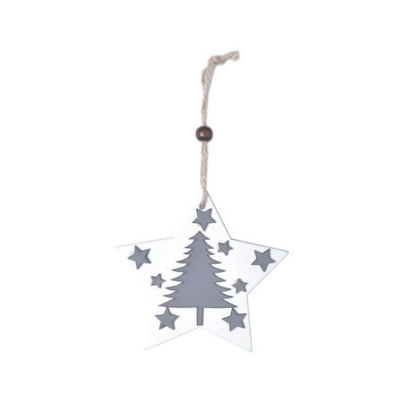 

Linyer Christmas Tree Decoration Party Supplies Holiday Pendants Props DIY Wood Xmas Pendant Scene Layout Accessory Home Adornment Star Shaped