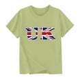 thumbnail image 5 of Chemisier à Manches Courtes à Col Rond Imprimé Drapeau Britannique pour Enfants, Tissu en Polyester, Tenue Décontractée pour l'École, Coupe Douce et Confortable, Haut Estival et Printanier Respirant, Lavable à la Machine, 5 of 5