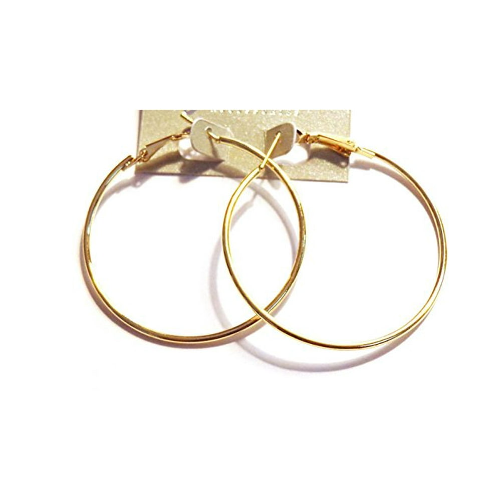 Divas Diggables Thin Gold Hoop Earrings Classic 2 inch Hoop Earrings