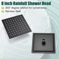 thumbnail image 4 of 8 Inch Shower Head and Handle Set Square Shower Faucet Set Bathroom Rainfall Shower System Stainless Steel Showerhead Single Function Shower Trim Kit,Female Thread Valve,Oil Rubbed Bronze, 4 of 14