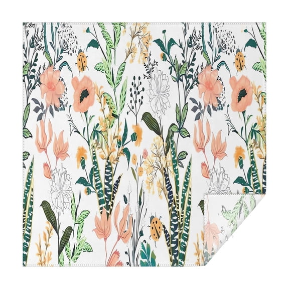 Pioneer Flower Floral Print Pattern Square Tablecloth,Waterproof Square Table Cover,Wipeable Spillproof Washable Table Cover for Home Kitchen Party Decor 52"x52"(132x132cm)