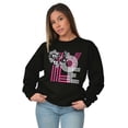thumbnail image 4 of Pretty Love Trendy Floral Hearts Women Crewneck Sweatshirt Brisco Brands S, 4 of 6