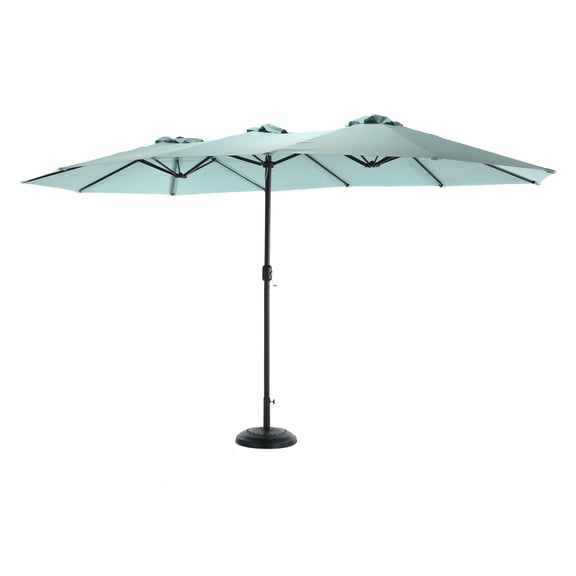 14.8 Ft Double Sided Outdoor Umbrella Rectangular Large with Crank ( Light green )(No Base)