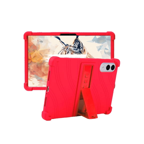 Silicone Case for Lenovo Yoga Tab 11.1 inch, Soft Flexible Shockproof Protective Tablet Cover, Anti-Scratch & Lightweight Slim Design-Red