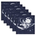 thumbnail image 6 of Qxltty Astronaut Cat Blue Stars Napkins 20×20in Perfect for Parties Dinners Weddings Cocktail Housewarming Cloth Napkins Set of 4, 6 of 8