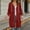 Red, variant on Women's Zip‑Up Hooded Long Cardigan, Drawstring‑Adjustable Hood, Full‑Zip and Side‑Slit Pockets, Ribbed Sleeve Cuffs, Loose‑Fit Neighborhood‑Walk Outerwear Red XL