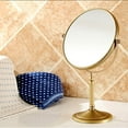 thumbnail image 2 of Gecious Antique Brass Makeup Mirror 1X/10X Free Standing 8 Inches 360 Swivel Dual-Sided Tabletop Makeup Mirror, Metal C80, 2 of 3