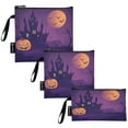 thumbnail image 2 of 3 Size Reusable Food Storage Bags Set Airtight Zipper Closure Lunch Snacks Travel Organizer Halloween Night Background, 2 of 8