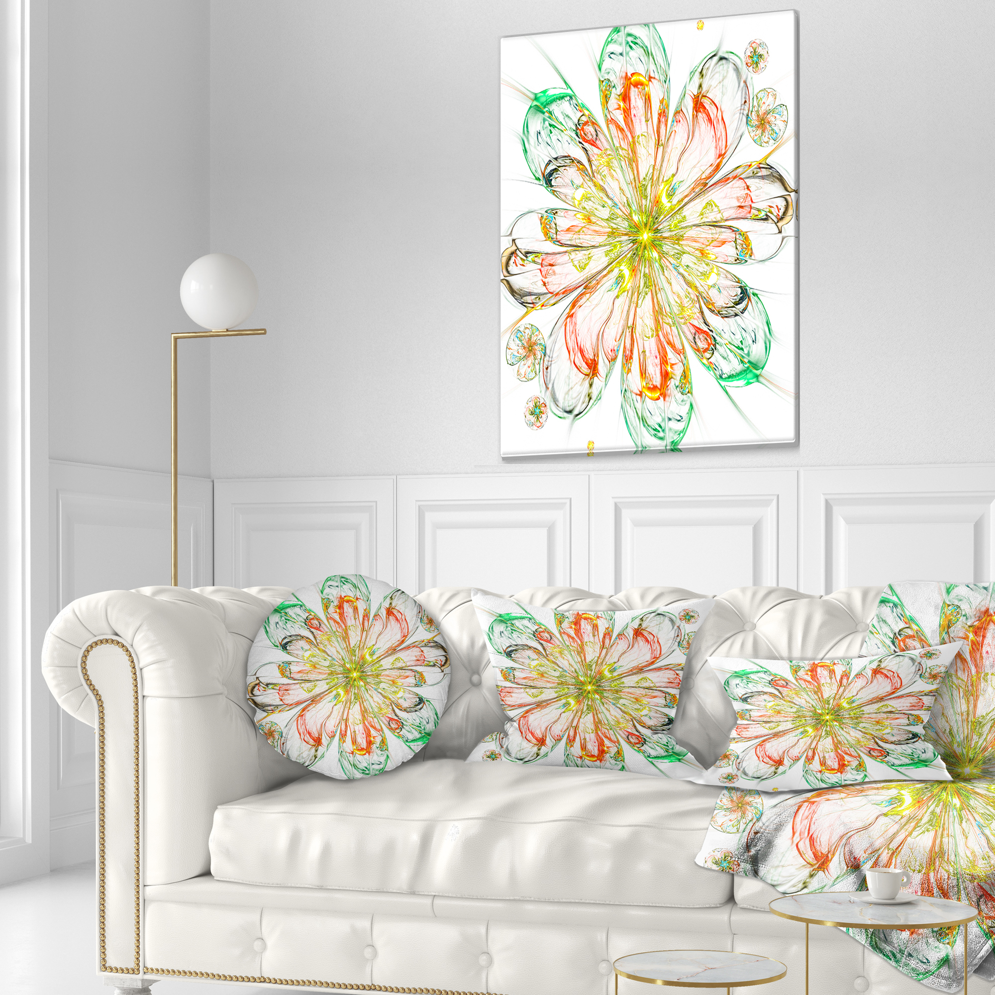 Designart 12" x 20" Green Polyester Throw Pillow