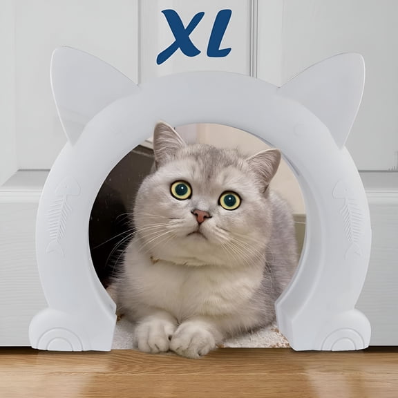 SELIVO Large Cat Door Interior Door,Xl Indoor Cat Door,Pet Doors for Cats,Kitties And Small Dogs(White)