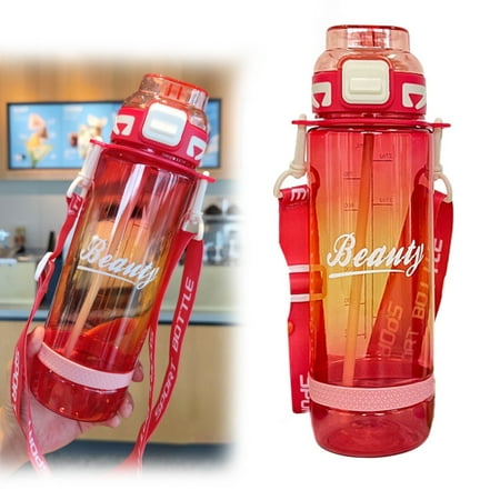 

QIEZHON Large Capacity Portable Carrying Cup Plastic Water Cup High Aesthetic Value Simple Sports Water Bottle Student Start Of School Season Glass Bottle