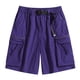 thumbnail image 1 of pstuiky Pantalones cortos casuales para hombre, Pantalones cortos casuales de moda para hombre, de color sólido, con bolsillos tipo cargo y cintura elástica Pantalones cortos de golf, 1 of 6