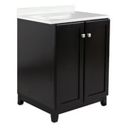 Design House 591859 Shorewood 2-Door Vanity with Cultured Marble 4" Centerset Camilla Vanity Top, Unassembled, 25x22, Espresso