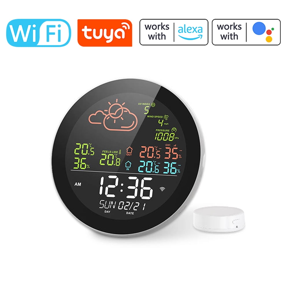 Hygrothermograph,Color Display Clock Station Color Display And Indoor Temperature Tester Weather Indoor Temperature Tester And Indoor Temperature Weather Station Color Wifi Iuppa