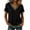 Army Green(Women Tops), variant on Color Block V-Neck T-Shirt for Women Short Sleeve Casual Top with Contrast Trim Relaxed Fit Tee