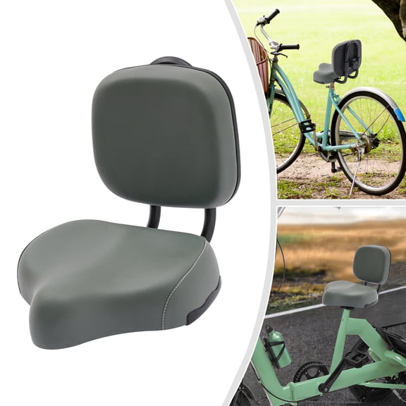 Extra Wide Tricycle Seat with Backrest - Comfortable Ergonomic Saddle Seat with Back Support, Adjustable Height for Tricycles & Bikes
