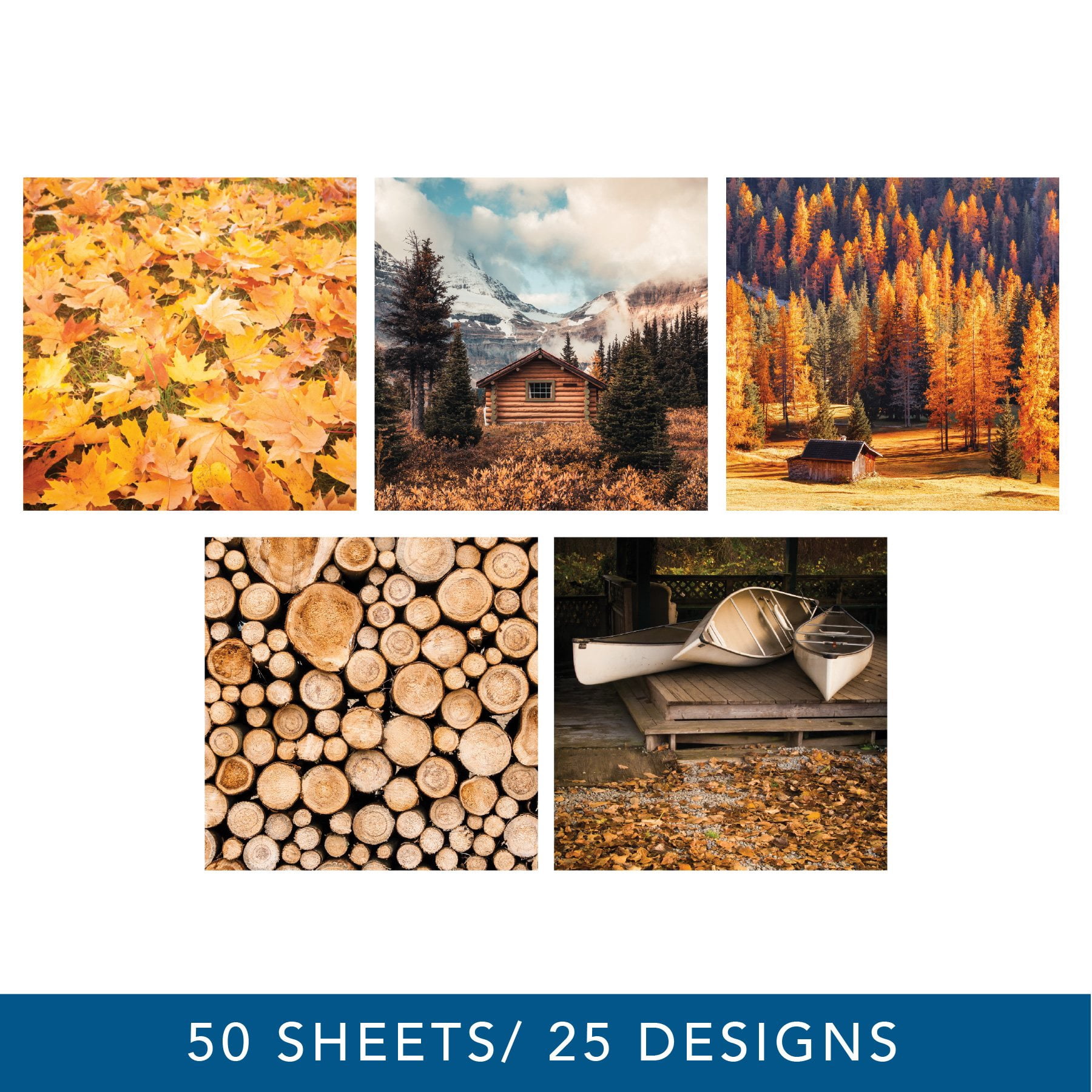 Roobee by Hello Hobby Paper Pad, Multicolor Real Photo Scrapbook Paper, 50 Sheets, 25 Designs