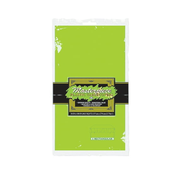 Beistle 54" x 108" Rectangular Tablecover; Lime Green 5/Pack 50940-LG