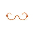 thumbnail image 3 of Bottom Half Plastic Rim Round Oval Powered Reading Glasses Peach +4.0, 3 of 4
