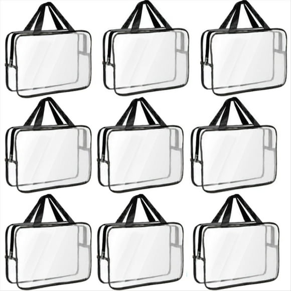 9 Paquetes de Bolsas para Guardar Juguetes con Etiquetas, Grandes Contenedores Reutilizables de PVC para Juegos de Mesa, Bolsas Transparentes con Cremallera.