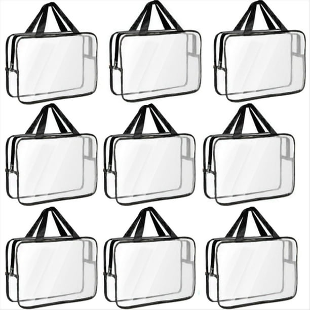 9 Paquetes de Bolsas para Guardar Juguetes con Etiquetas, Grandes Contenedores Reutilizables de PVC para Juegos de Mesa, Bolsas Transparentes con Cremallera.