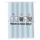 thumbnail image 2 of Cortina de Baño Juana Gallo Impermeable Grande Diseño de Gatitos Azul, 2 of 7