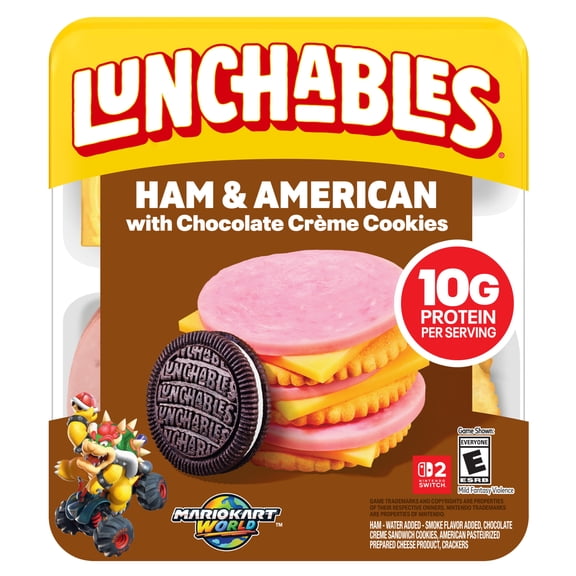 Lunchables Ham & American with Chocolate Creme Cookies, 3.2 oz Pack