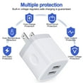 thumbnail image 3 of USB Wall Charger Block,USB Charger Adapter,AILKIN 5V/2.1A/4Pack Wall Charger Block Fast Charging Station Power Base Charger Block Plug Brick for iPhone Wall Charger, 3 of 6