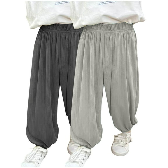 Odeerbi 2-12 Years Toddler Boys Girls 2 PCS Modal Sweatpants Summer Workout Athletic Sports Jogger Pants Breathable Loose Casual Joggers