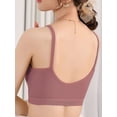 thumbnail image 6 of Spencer Women's Pullover Comfort Bralette, Sizes M-XL, Cami Bras U-Neck Padded Seamless Straps Bralette for Women, Purple, 6 of 10