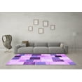 thumbnail image 3 of Ahgly Company Indoor Round Patchwork Purple Transitional Area Rugs, 3' Round, 3 of 4