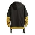 thumbnail image 5 of ZHOUCHANKIDS Sudadera Con Capucha Para Hombre Con Diseño De Patchwork En Contraste Gold Medium, 5 of 5