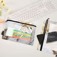 thumbnail image 5 of 2 Pack Pencil Pouch for 3 Ring Binder Zipper Pencil Case White and Gold Marble Clear Window Pencil Bag Organizers, 5 of 6