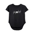 thumbnail image 3 of Camiseta de manga corta para mujer, Tops de verano con cuello redondo, trajes de regalo negros transpirables, camisetas básicas tipo túnica para ir de M, 3 of 8