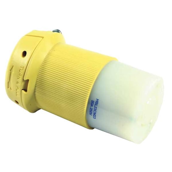 Hubbell Wiring Device-Kellems Locking Connector,Std.,20 A,L6-20R HBL23CM23