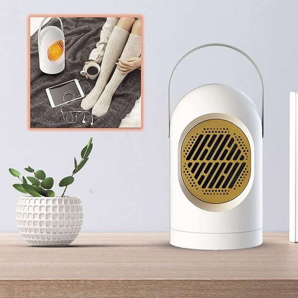 Chauffage d'espace, chauffage électrique intérieur portable 350 W avec  thermostat, petit radiateur en céramique à chauffage rapide avec modes de  chauffage, blanc 