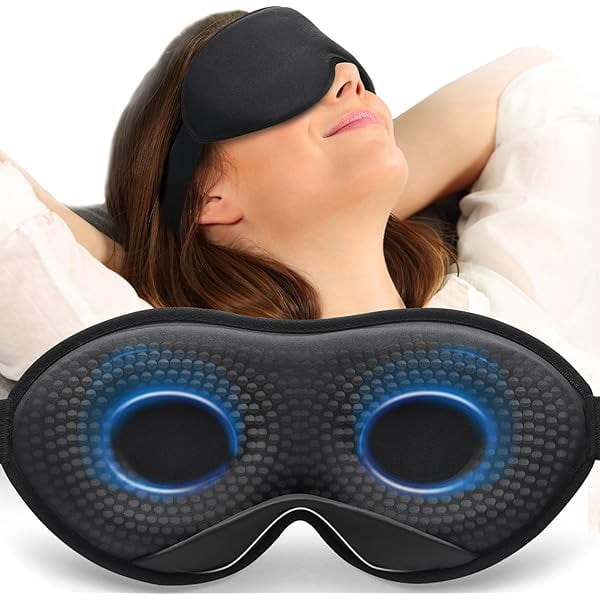 Tencel Sleep Mask - Blackout Blindfold For Travel, Lightweight & Contoured With Nose Baffle