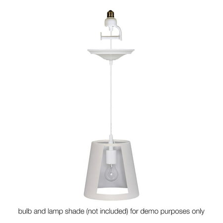 Instant Pendant Recessed Light Converter - White Lamp Shade Adapter (Best Pendant Lights For White Kitchen)