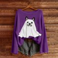 thumbnail image 2 of Halloween Sweatshirts for Women Oversized Sweatshirt Scoop Neck Tops Womens Long Sleeve Tops Fall Outfits Halloween Costumes Halloween Top Trendy Pullover Cute Sweatshirts, 2 of 3